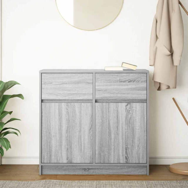 Sideboard With Drawer 80X34x76 Cm Engineered Wood