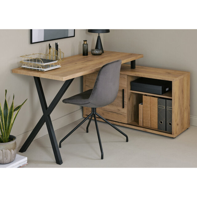 Adesuwa 150Cm W L-Shape Computer Desk with Cabinet