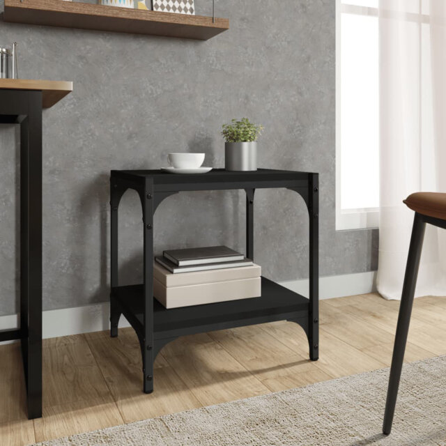 Lillehammer TV Cabinet Black 80X33x41 Cm Engineered Wood And Steel