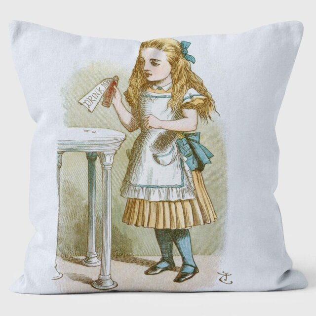 Drink Me - Alice in Wonderland - Lewis Carroll Cushion