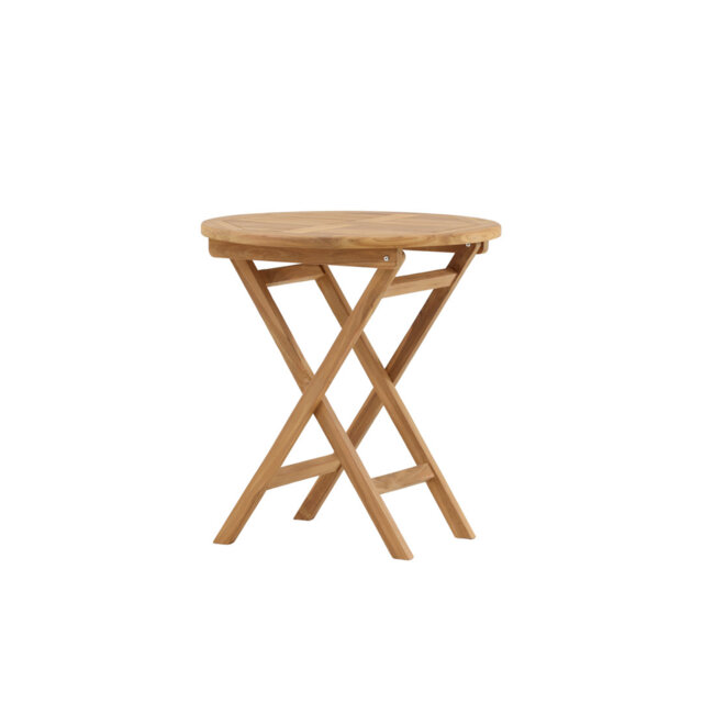 Faul Round Teak Solid Wood Outdoor Dining Table - 70 cm W 70 cm D