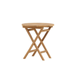 Faul Round Teak Solid Wood Outdoor Dining Table - 70 cm W 70 cm D