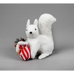 21.5cm White Squirrel Decorative Free Standing Figurine for Christmas Home Displays