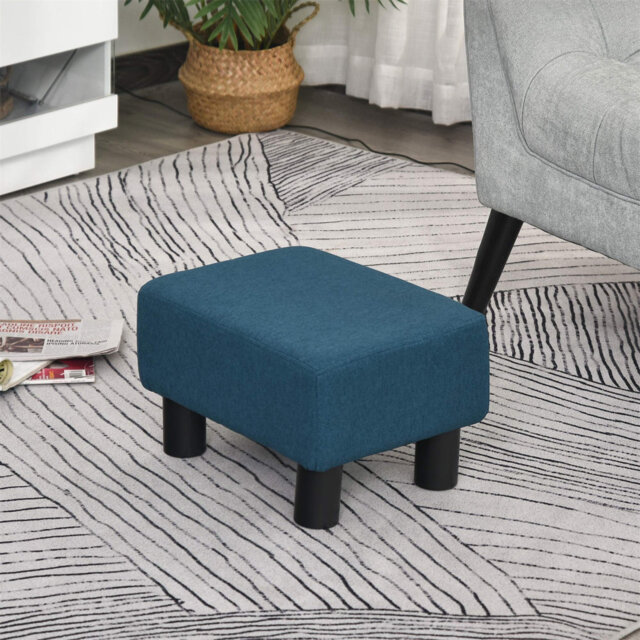 Yarger 40cm Wide Rectangle Solid Colour Footstool Ottoman