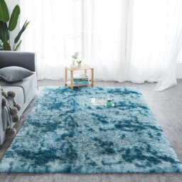 Tigridie Machine Woven Teal Rug