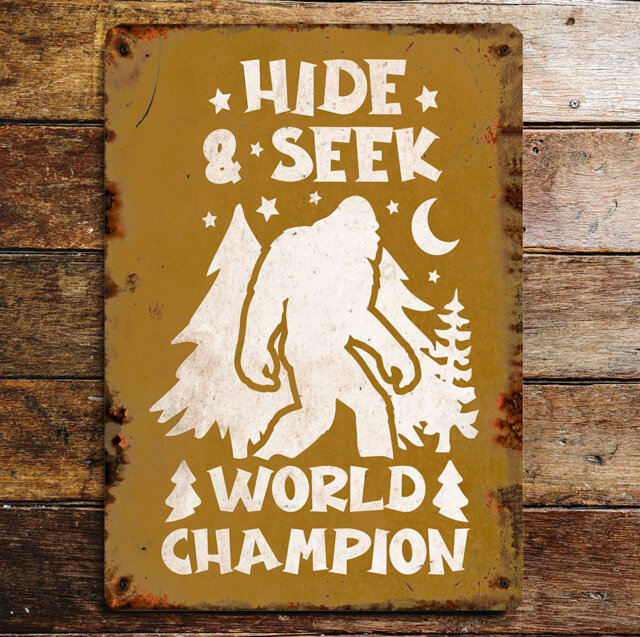Bigfoot Hide and Seek World Champion Metal Wall DÃ©cor