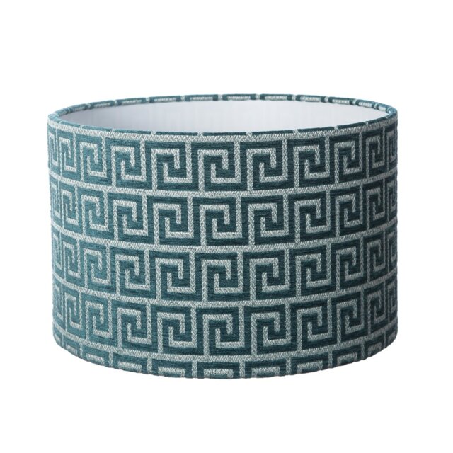 Athens Velvet Drum Lamp Shade ( Screw On ) in Teal