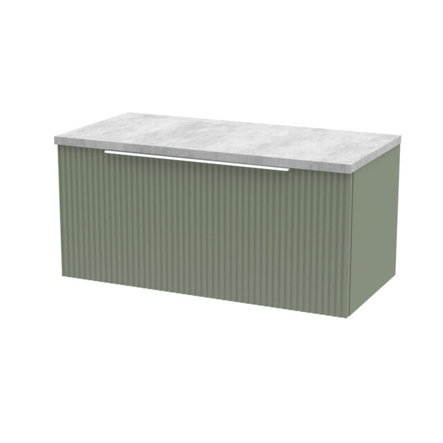 Fluted 80Cm Wall Mounted Bathroom Vanity Base