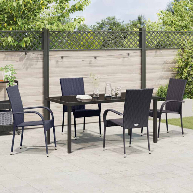 Garden Dining Set 5 Pcs PE Rattan