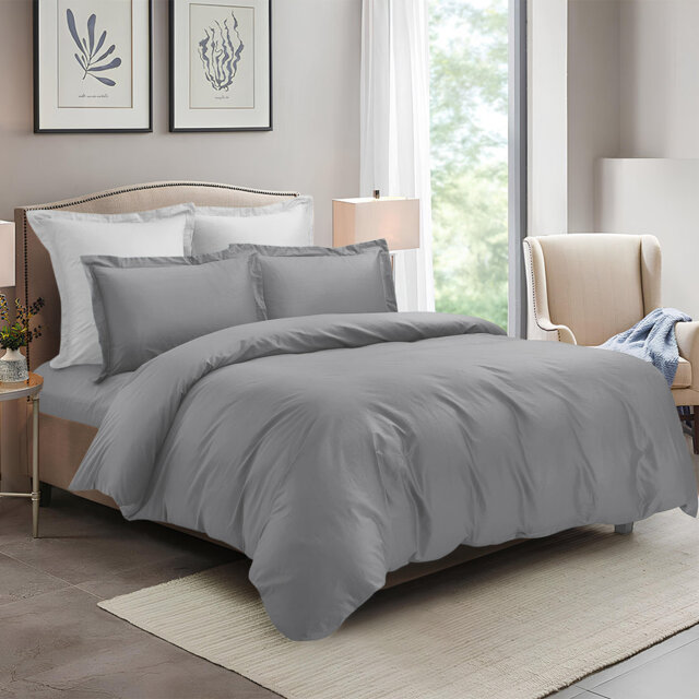 4 Piece Complete Bedding Set Duvet Cover Set With Fitted Bed Sheet & Pillowcases