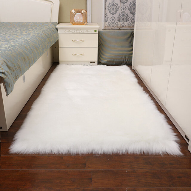 Dwayne Retangular Super Soft Shaggy Handmade White Rug