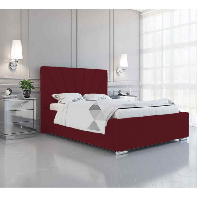 Sunrise Abubaker Upholstered Bed Frame - Plush Velvet with Headboard and Sprung Slats