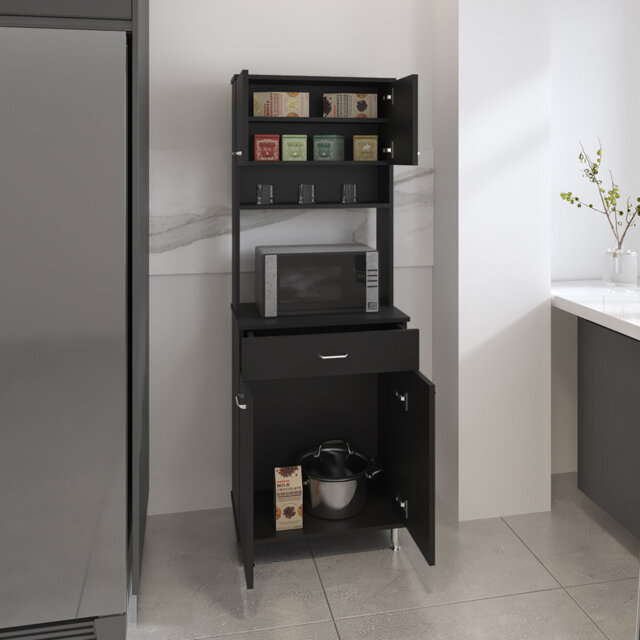 Chevella Pantry Cabinet with Drawer, 2 Cabinets and Microwave Worktop