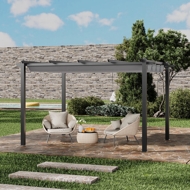 10x20ft Aluminium Pergola with Retractable Roof
