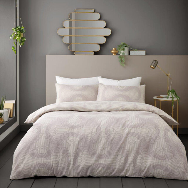 Stylish Geometric Duvet Cover Set with Polycotton Pillowcases Yarn Bedding Machine Washable Single Double King