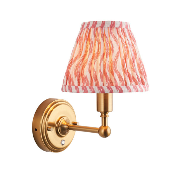 Burley Rechargeable LED Rechargeable and Ripple 16cm coral pink shade Wall Sconce