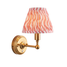 Burley Rechargeable LED Rechargeable and Ripple 16cm coral pink shade Wall Sconce