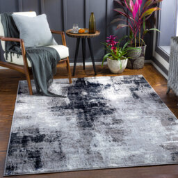 Modern Abstract Area Rug Grey/Cream
