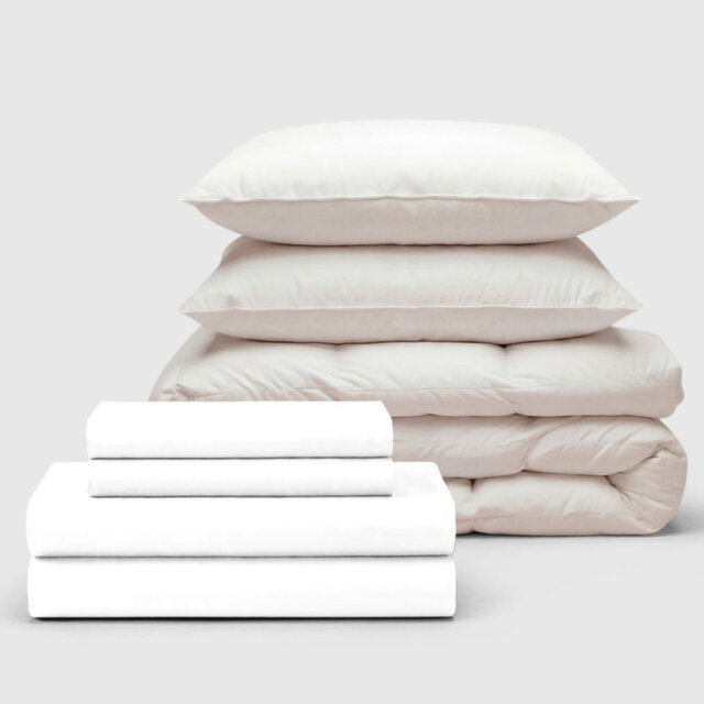100% Cotton Sateen 460 Thread Count Bedding Set with Duvet and 2 Pillows