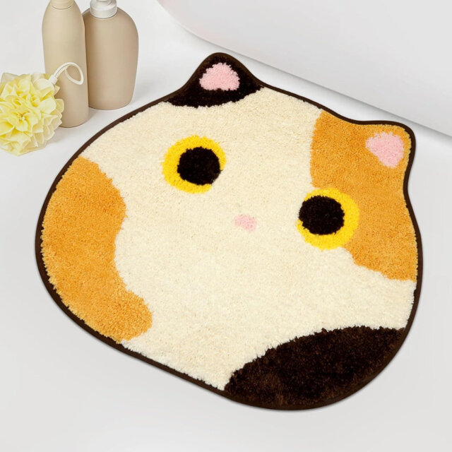 "Calico Cat Soft Bath Mat - 20x22"" - Non-Slip for Bathroom/Kitchen/Bedroom - Home Decor"
