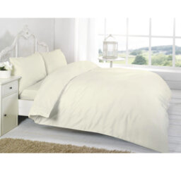 Kalos Cotton Solid Colour Duvet Cover with Pillowcases
