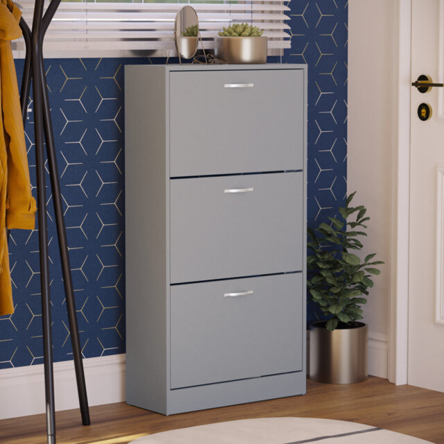 Drawer Flip Down Shoe Storage Free Standing Cabinet For Hallway