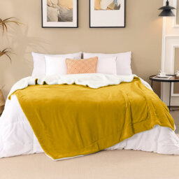Sherpa Fleece Fur Thick Reversible Blanket Throw