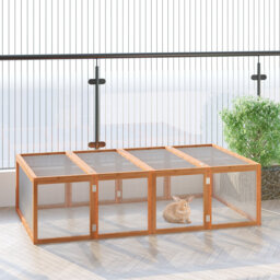 Harriett Rabbit Hutch with Wire Mesh Safety Run and Play Space