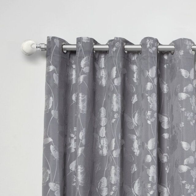Marble Brushed Silver Stainless Steel Adjustable 160cm to 300cm 2cm Single Curtain Pole