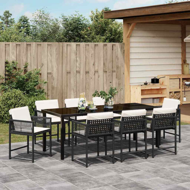 Garden Dining Set Poly Rattan Outdoor Patio Furniture Terrace Modern
