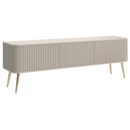 Ovarlo TV Cabinet with Fluted Design, Three-Door with Legs