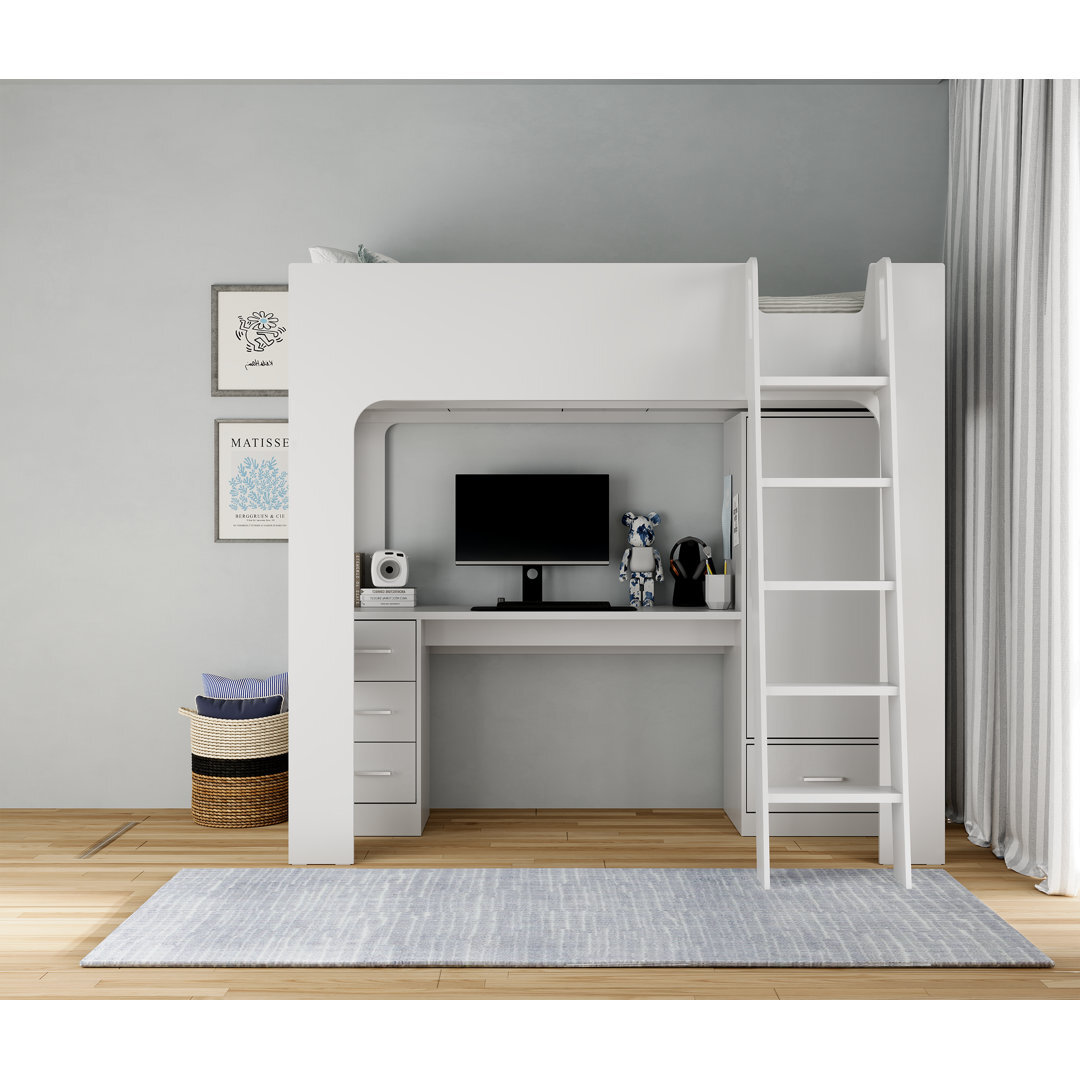 Creline Kids Single (3') Loft Bed with Drawers by Wayfair