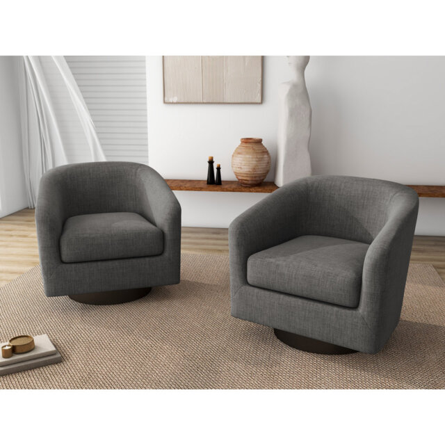 Bennett 73.1Cm Wide Swivel Barrel Chair
