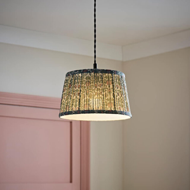 Coakley Large Floral Pleated Tapered Lamp Shade and Bulb
