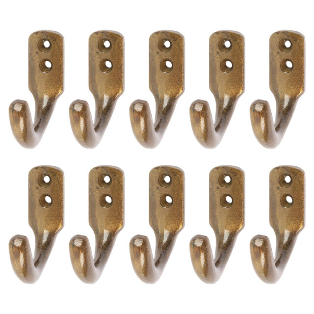 Hammer & Tongs - Single Coat Hook - W20mm x H55mm - Brass