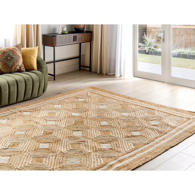 Jute Area Rug 160 x 230 cm Beige Brueck