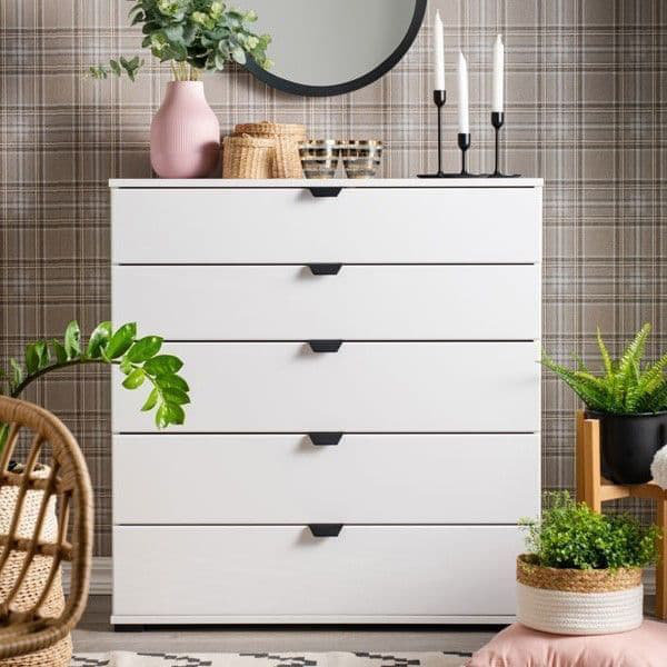 Arctic White Wide 6 Drawer Chest Of Drawers – Modern Bedroom Furniture Storage Solution