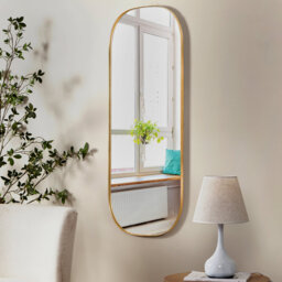 Oval Metal Wall Mirror Mounted Full Length Mirror