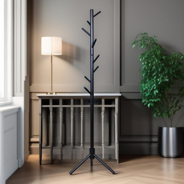 Sparacino 8 - Hook Adjustable Coat Stand Free Standing Hallway Entryway Furniture