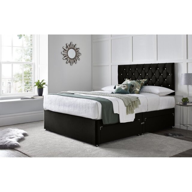 "Crosslin Divan Bed with 24"" Headboard on Struts"