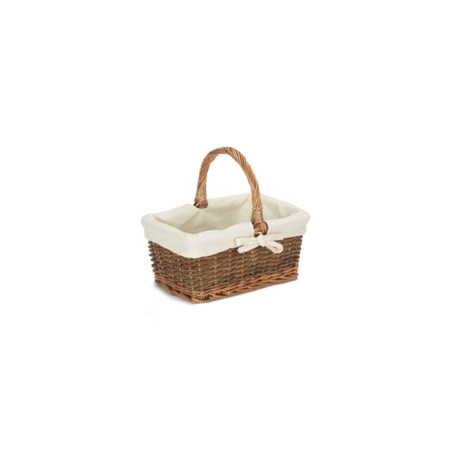 Lily Manor Wicker Unpeeled Willow Shopper Basket with Lining
