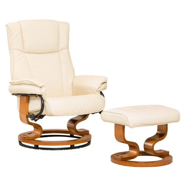 Robey 90cm Wide Faux Leather Swivel Ergonomic Recliner with Massager