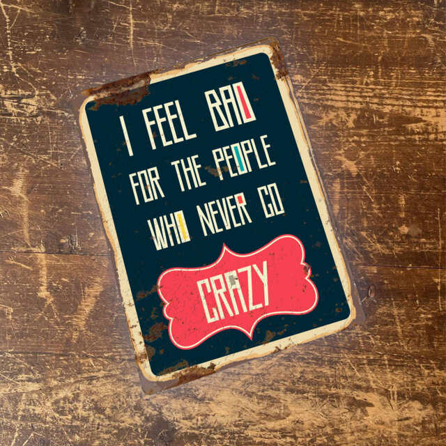 Feel for People Mever Crazy Retro Metal Wall Décor