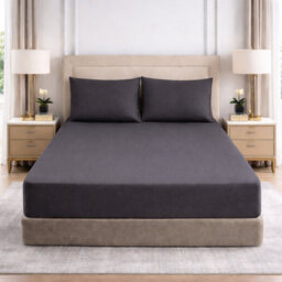 25cm Deep Pocket Fitted Sheet - Soft Microfiber Elasticated Bed Sheet Bottom