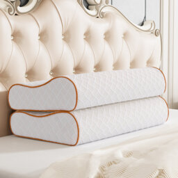 Memory Foam Pillows (Set of 2) - Breathable Neck Support, Ergonomic Orthopaedic Design for Side Back Stomach Sleepers