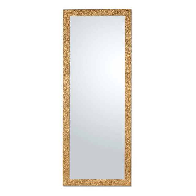 Kling Flat Solid Wood Framed Wall Mounted Full Length Mirror in Gold