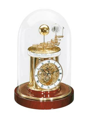 Traditional Analogue Metal Quartz Movement / Crystal Tabletop Clock in Clear/Brown
