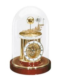 Traditional Analogue Metal Quartz Movement / Crystal Tabletop Clock in Clear/Brown