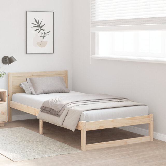 Bed Frame Solid Pine Wood 90 X 190 Cm Convertible