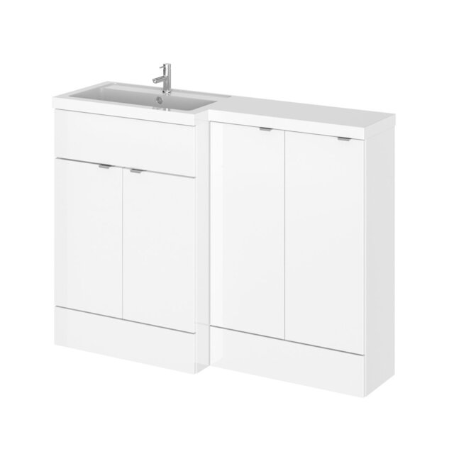 Fusion Fitted Furniture - Gloss White Bathroom Vanity with Basin